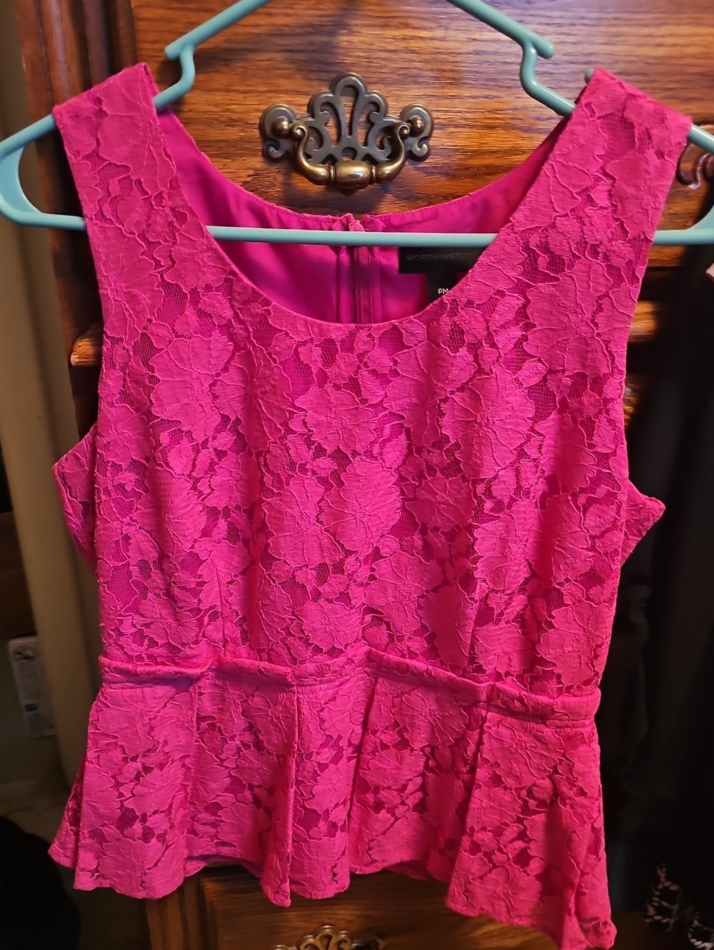 Worthington Bright Pink Women's Top - Solid Color